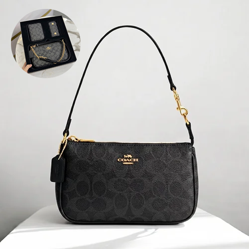 Coach Teri Shoulder Bag In Signature Canvas Authentic NWT Glacier