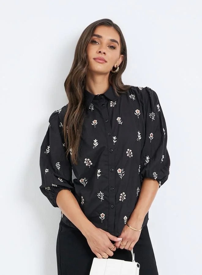 بلوزة مطرز بأكمام بطول 3