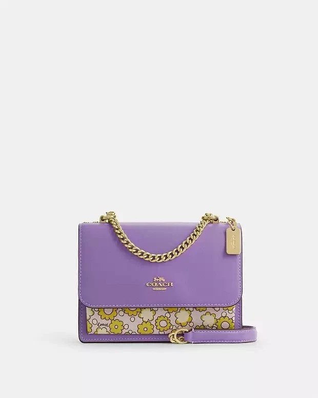 RARE Coach Mini Klare Leather/Canvas Crossbody In Colourblock/ Floral Print Bag