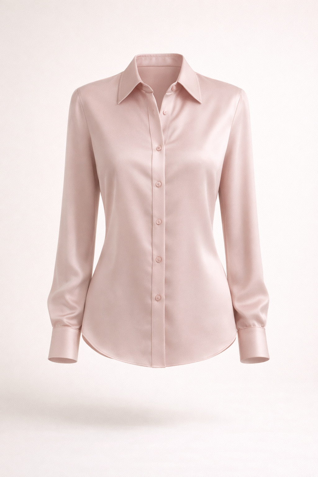 قميص حرير وردي ناعم