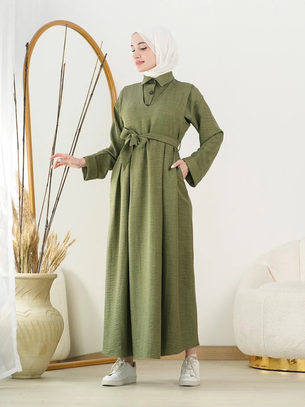 جلاباب إيلاف بربطة خصر أنيقة